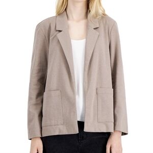 Eileen Fisher Organic Cotton Blend Blazer Sz 2X Open Front Stretch Jacket Pocket